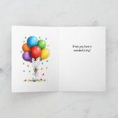 Happy Birthday Chocolate Cake Balloons カード (内部)