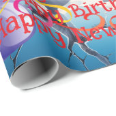 Happy Birthday Christmas Unicorn Wrapping Paper ラッピングペーパー (ロールコーナー)