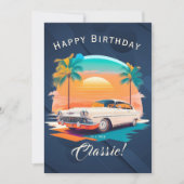 Happy Birthday Classic Car Greeting Card (正面)
