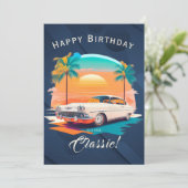 Happy Birthday Classic Car Greeting Card (スタンド正面)