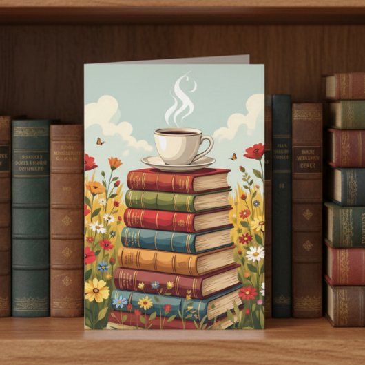 Happy Birthday | Coffee and Books カード