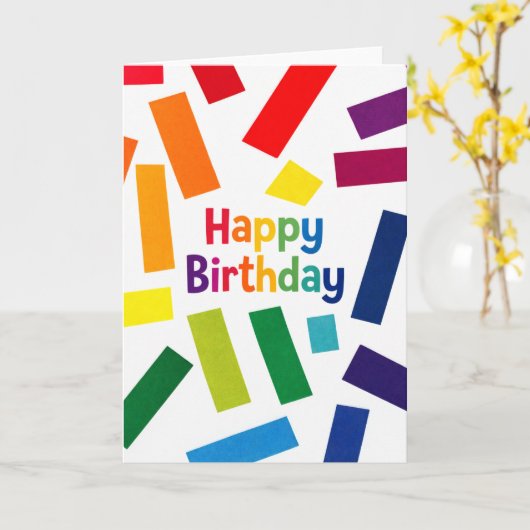 Happy Birthday - colorful カード (黄色い花)