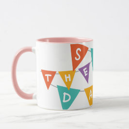 "Happy Birthday" Colorful Bunting Pink Two-Tone マグカップ