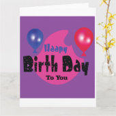 Happy Birthday – Colorful Celebration Party Design カード (黄色い花)