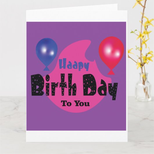 Happy Birthday – Colorful Celebration Party Design カード (黄色い花)