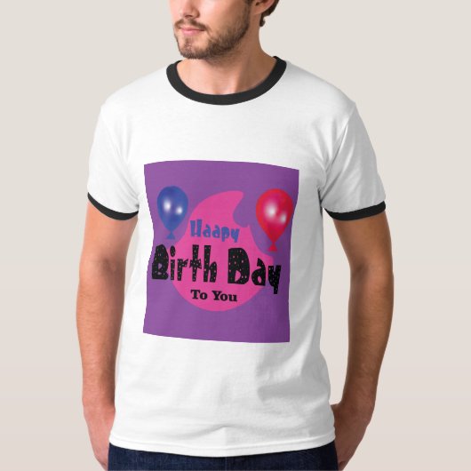 Happy Birthday – Colorful Celebration Party Design Tシャツ (正面)