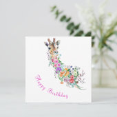 Happy Birthday - Colorful Flowers Bouquet Giraffe  (スタンド正面)