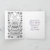Happy Birthday | Coloring Pagel Personalized カード (内部)
