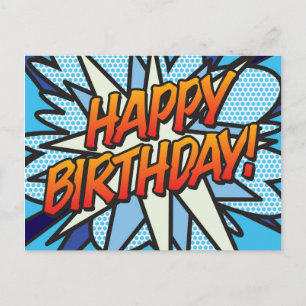 HAPPY BIRTHDAY Comic Book Pop Art ポストカード