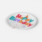 Happy Birthday Confetti ペーパープレート (アングル)