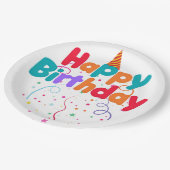 Happy Birthday Confetti ペーパープレート (アングル)