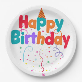 Happy Birthday Confetti ペーパープレート