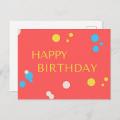 Happy Birthday Confetti ポストカード (正面/裏面)