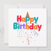 Happy Birthday Confetti 招待状 (正面)