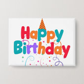 Happy Birthday Confetti Button 缶バッジ (正面)