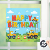 Happy birthday construction builder theme ウィンドウサイン (ホーム)