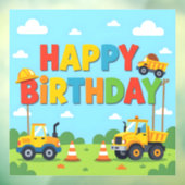 Happy birthday construction builder theme ウィンドウサイン (シート3)