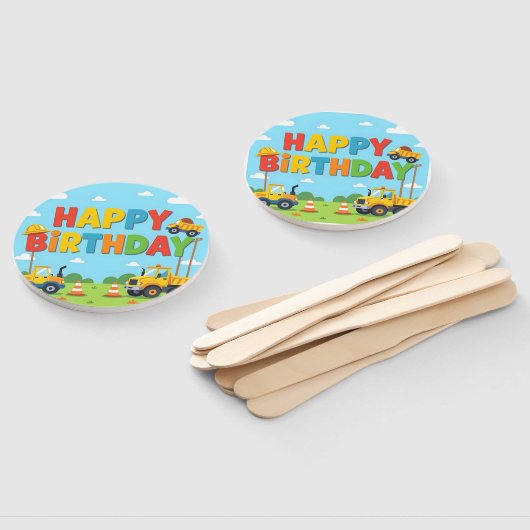 Happy birthday construction builder theme ハンドファン (組立なし)