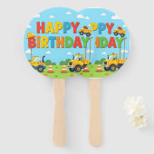 Happy birthday construction builder theme ハンドファン (正面&裏面)