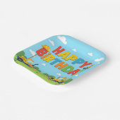 Happy birthday construction builder theme ペーパープレート (傾斜あり)