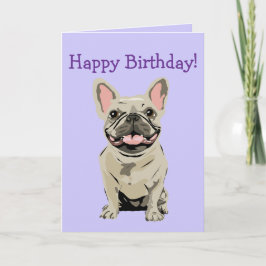 Happy birthday -Cream French Bulldog カード