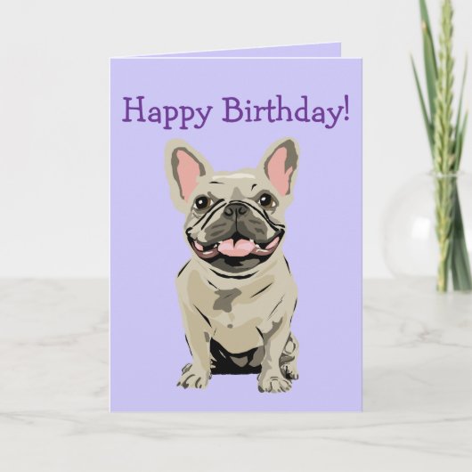 Happy birthday -Cream French Bulldog カード (正面)