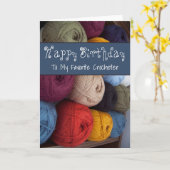 Happy Birthday Crocheter Card Yarn Maker カード (黄色い花)