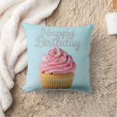 Happy Birthday cupcake クッション (ブランケット)