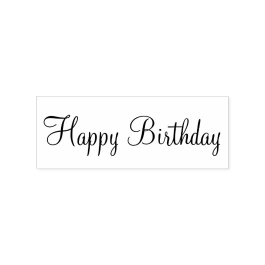 Happy Birthday Cursive Script Template ラバースタンプ (インプリント)