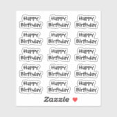 Happy Birthday Custom Age Text Color Black White シール (シート)