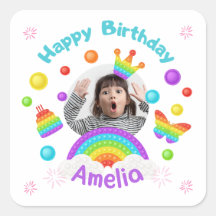 happy birthday custom name kids sticker