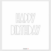 Happy Birthday Custom Simple Minimal White シール (シート)
