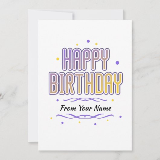 happy birthday customizable シーズンカード (正面)