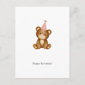 Happy Birthday Cute Bear Card ポストカード (正面)