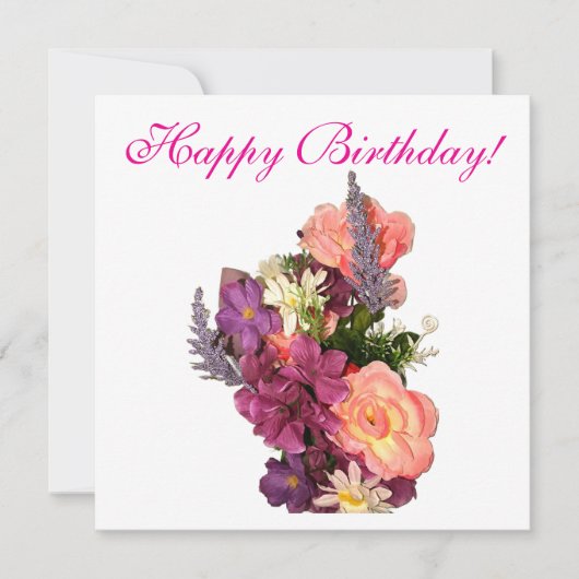 Happy Birthday cute floral Card シーズンカード (正面)