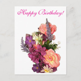 Happy Birthday cute floral Card ポストカード