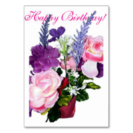 Happy Birthday cute floral Card tablecard テーブルナンバー