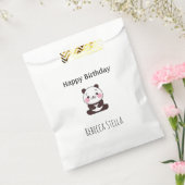 Happy birthday cute panda bear white フェイバーバッグ (封をした状態)