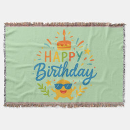 Happy Birthday | Cute Sunshine Throw Blanket スローブランケット