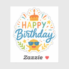 Happy Birthday | Cute Sunshine Vinyl Sticker Sheet シール
