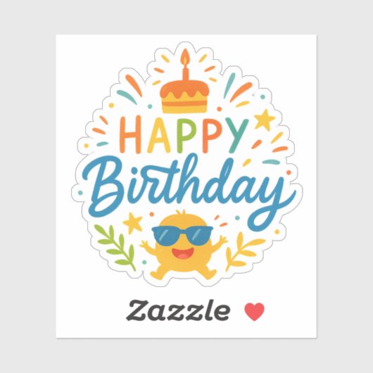 Happy Birthday | Cute Sunshine Vinyl Sticker Sheet シール (シート)