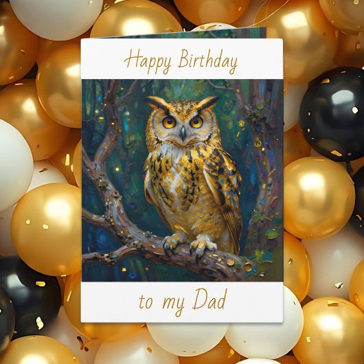 Happy Birthday Dad | フクロウのテーマ カード