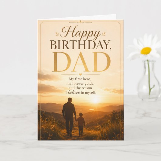 Happy Birthday Dad Card | My First Hero My Forever カード (小さな植物)