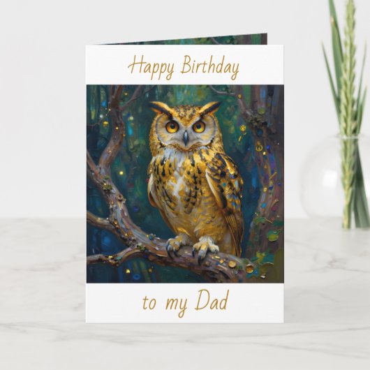 Happy Birthday Dad | Owl Themed  カード (正面)