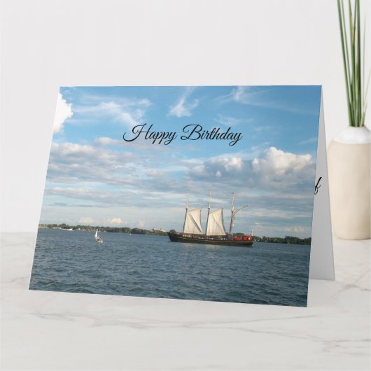 Happy Birthday Dad Sailing カード (正面)