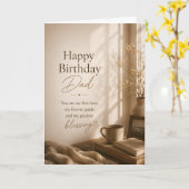 Happy Birthday Dad Warm Sunset Father & Child card カード (黄色い花)