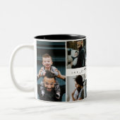 Happy Birthday Daddy 8 Photo Collage Gift Keepsake ツートーンマグカップ (左)