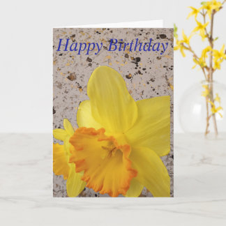 Happy Birthday Daffodil Greeting Card. カード