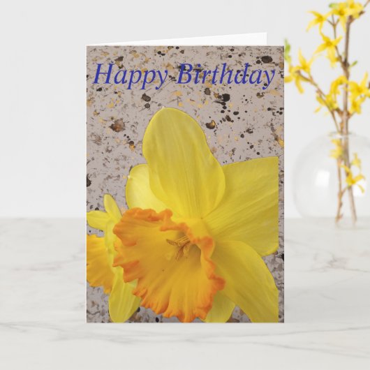 Happy Birthday Daffodil Greeting Card. カード (黄色い花)