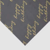 Happy Birthday Dark Grey Gold Script  薄葉紙 (詳細)